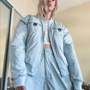 nana judy mint flash bomber jacket
